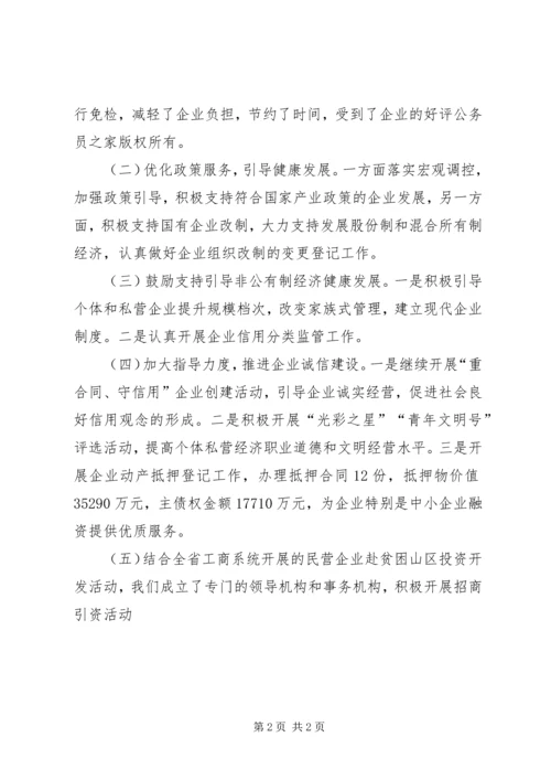 县工商局发展民营经济情况汇报 (8).docx