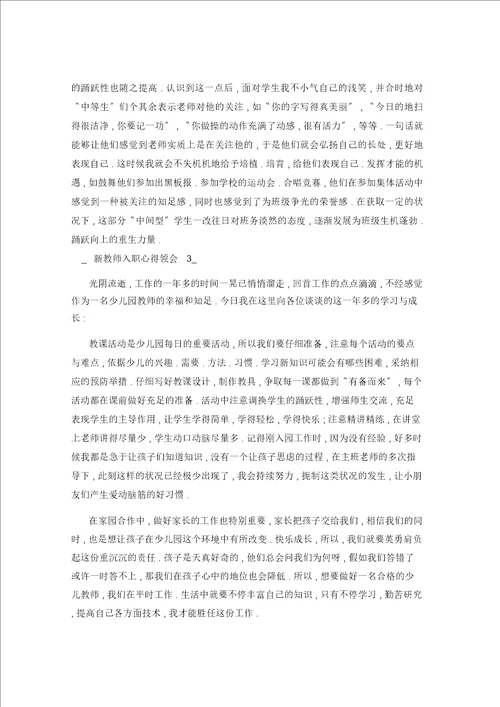 新教师入职心得体会五篇