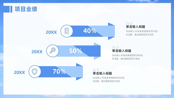 蓝天天空指路牌励志简约个人年终总结汇报PPT模板工作总结年终总结