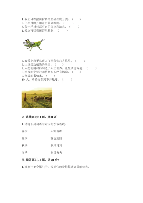 教科版二年级上册科学期末测试卷带答案（模拟题）.docx