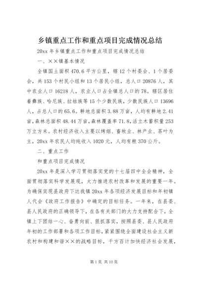 乡镇重点工作和重点项目完成情况总结.docx