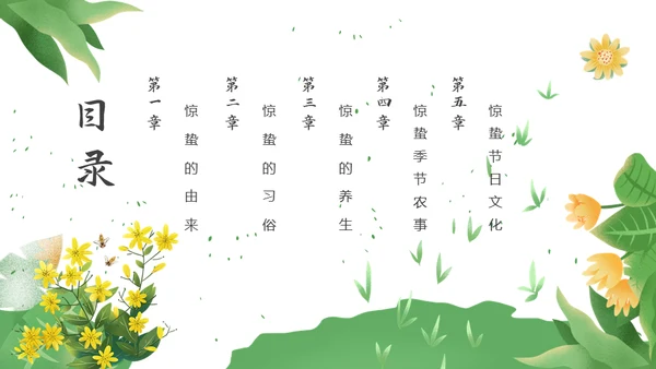 春天万物生长惊蛰女孩通用PPT模板
