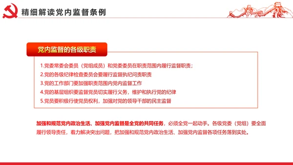 十八届六中全会党内监督条例学习ppt模板