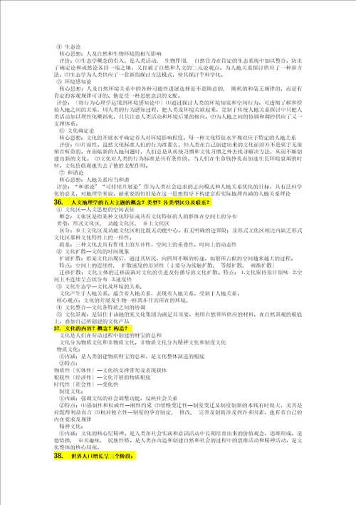 人文地理学重点复习资料
