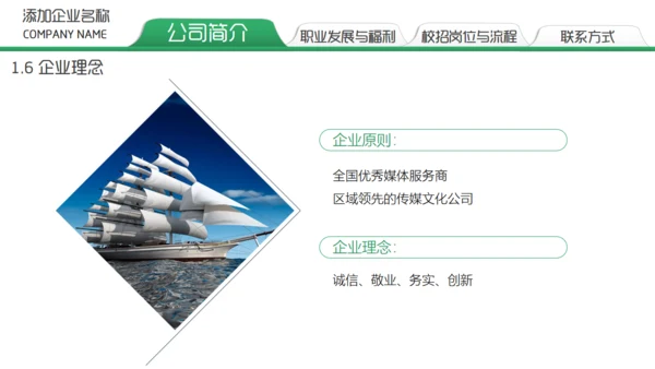 绿色校园招聘通用PPT模板