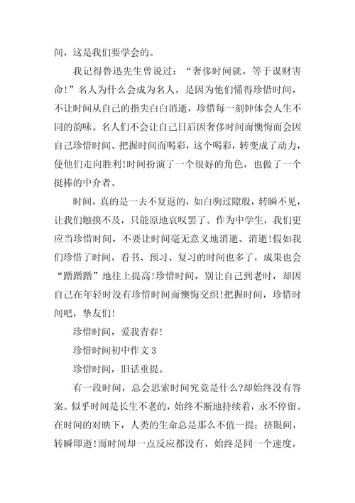 2024年珍惜时间初中作文篇