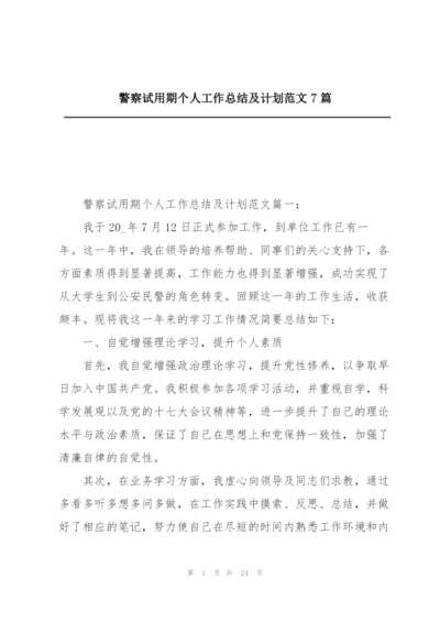 警察试用期个人工作总结及计划范文7篇.docx