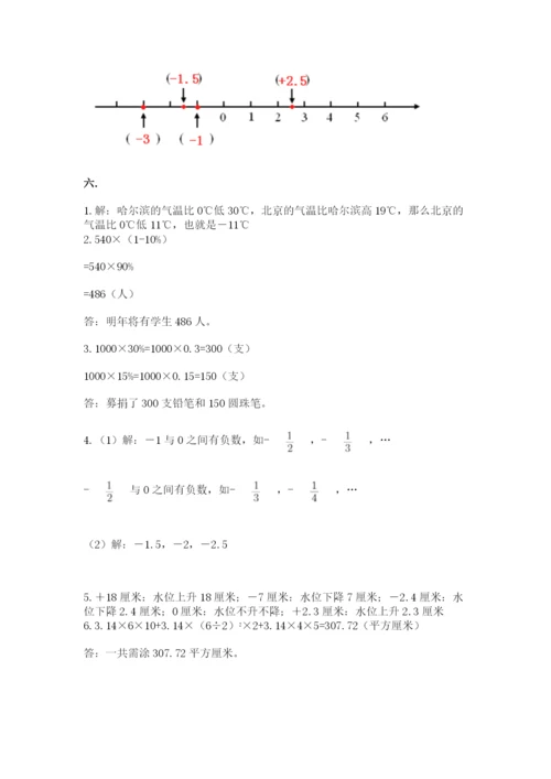 小学数学六年级下册竞赛试题及参考答案（能力提升）.docx