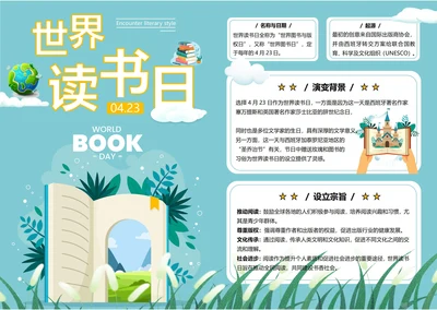 手抄报电子小报世界读书日-手抄报
