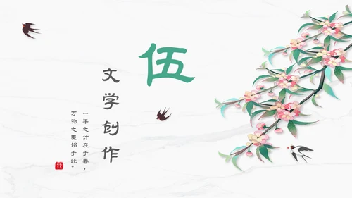 白色简约小清新传统二十四节气立春主题PPT模板