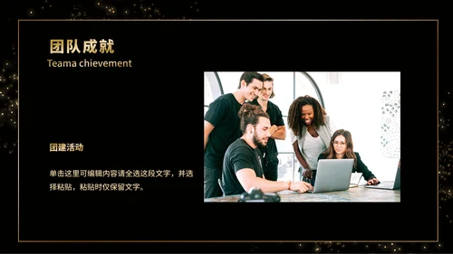 黑金商务企业团队成员介绍PPT模板
