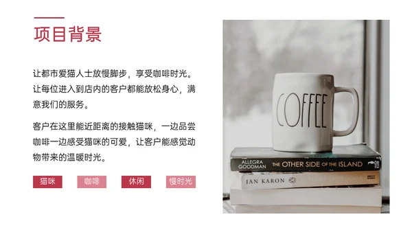 猫舍咖啡馆创业融资商业计划书通用PPT模板