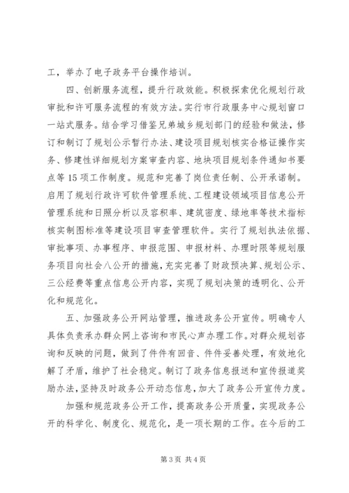 市城乡规划局XX年度政务公开工作总结.docx