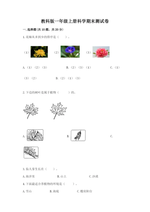 教科版一年级上册科学期末测试卷附完整答案【有一套】.docx