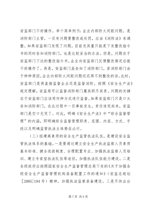 安全生产监管执法体系调研报告.docx