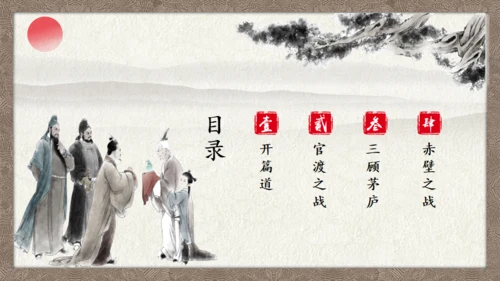三国演义画轴创意通用PPT模板