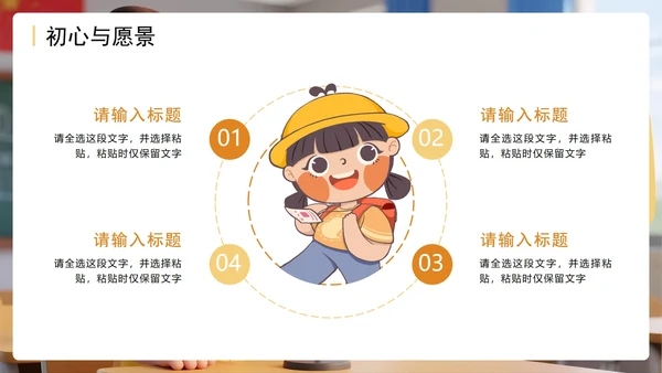 黄色可爱3D卡通风小学班级班干部竞选PPT模板