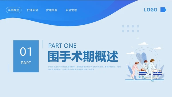 蓝色卡通围手术期安全管理PPT模板宣传PPT动态PPT