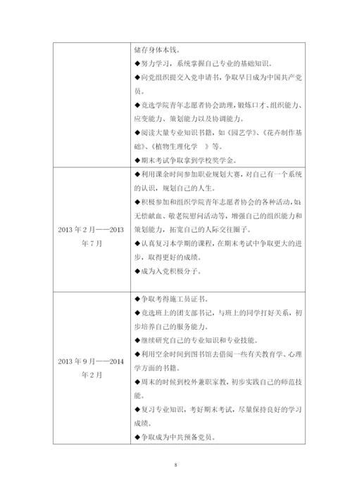 13页5300字园林专业专业职业生涯规划.docx