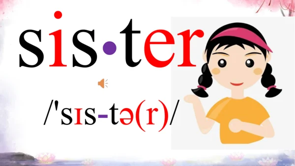 Unit 2 This is my sister词汇学习课件【 图文+内嵌单词音频版】