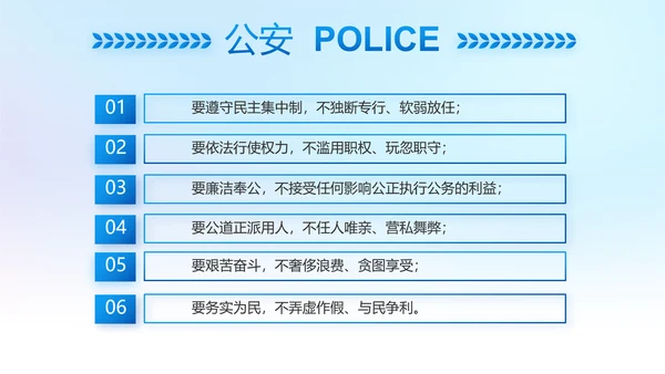 蓝色大气公安警察工作汇报PPT动态模板