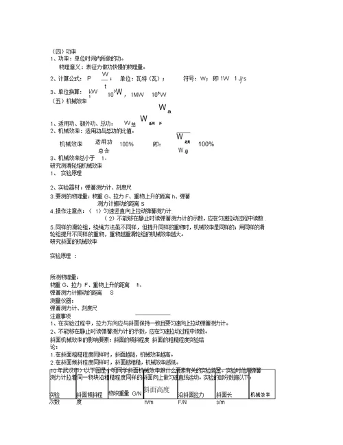 简单机械含功知识点归纳