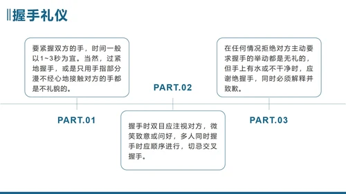 蓝色简约实景企业商务礼仪培训带内容PPT模板