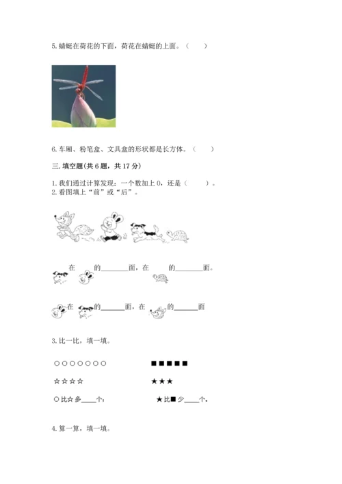 小学一年级上册数学期中测试卷（能力提升）word版.docx