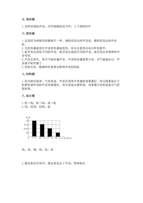 教科版科学四年级上册第一单元声音测试卷含完整答案【网校专用】.docx