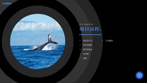 蓝色商务项目汇报通用PPT模板