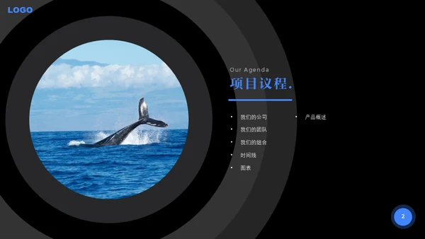蓝色商务项目汇报通用PPT模板