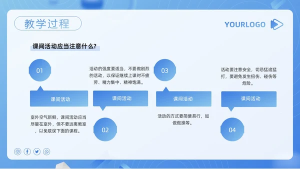 蓝色简约安全教育教学设计PPT模板宣传PPT动态PPT