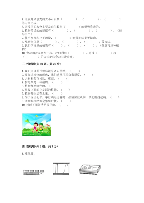 教科版一年级上册科学期末测试卷精品（含答案）.docx