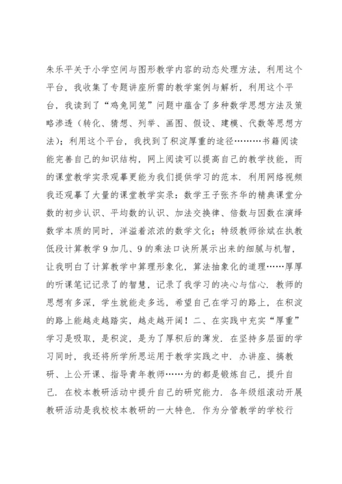 农村小学数学骨干教师培训研修总结.docx