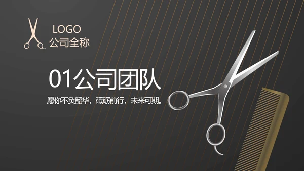 黑色炫酷美发商业计划书动态PPT