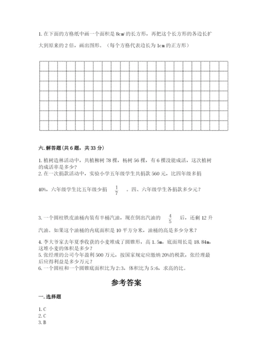 人教版六年级下册数学期末测试卷附完整答案【有一套】.docx