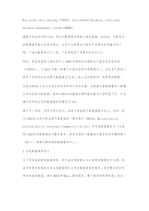 基于CIMISS的省级气象大数据服务系统设计.docx