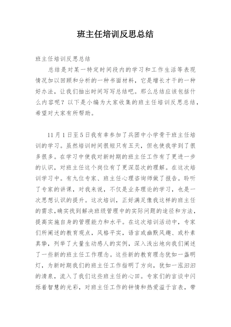 班主任培训反思总结.docx