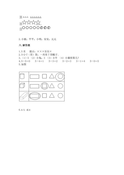 小学一年级上册数学期中测试卷及参考答案【达标题】.docx