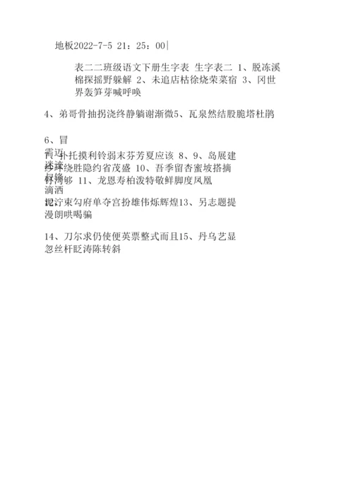 小学二年级语文下册生字表.docx