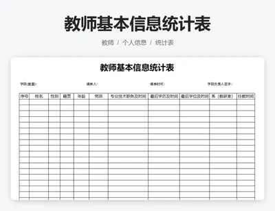 教师基本信息统计表