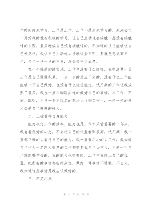 转正考核工作总结10篇.docx