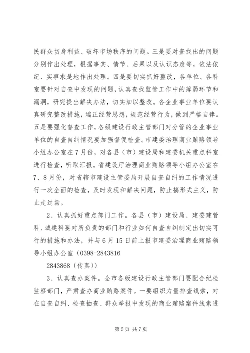 全市建设系统治理商业贿赂自查自纠实施意见 (2).docx