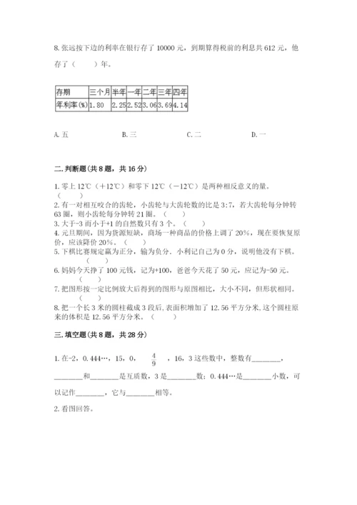 冀教版小学六年级下册数学期末检测试题附答案【培优】.docx