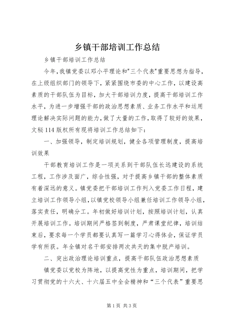 乡镇干部培训工作总结_1.docx