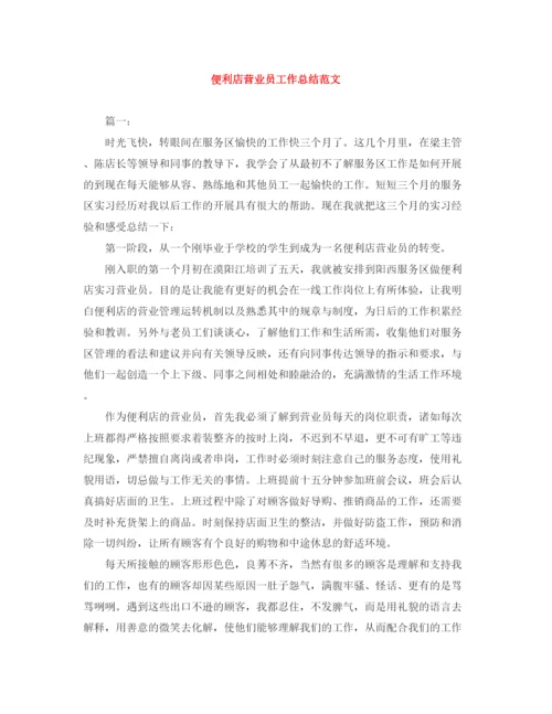 精编之便利店营业员工作总结范文.docx
