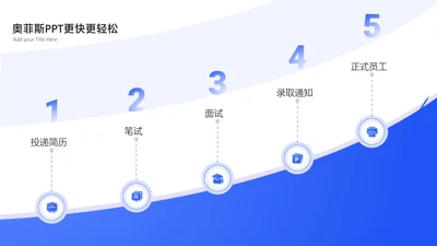 简约风递进关系5项PPT单页