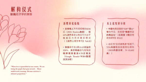 粉色情人节弥散线条节日风格PPT模板