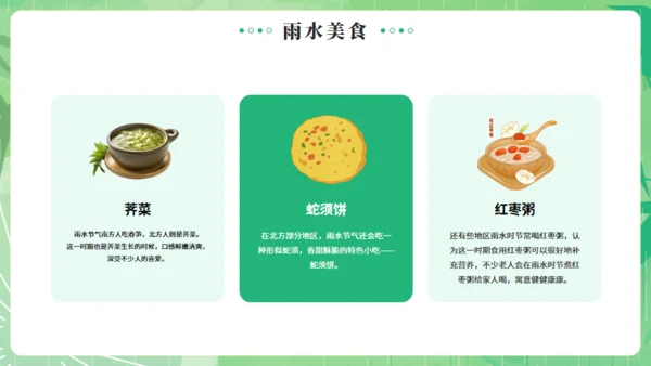 雨水节气燕子元素通用PPT绿色模板
