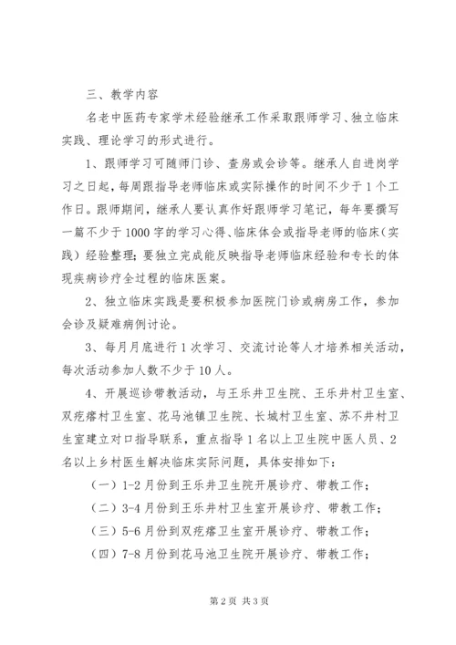 名老中医传承工作计划.docx